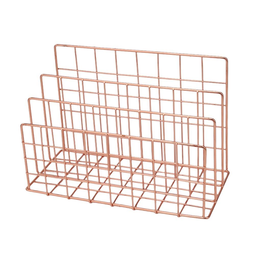 Multicolor Iron Bookshelf 3 Compartments Multi-porpose Book Rack Iron Art Hollow Magazine Organiser Shelf Home Decoration