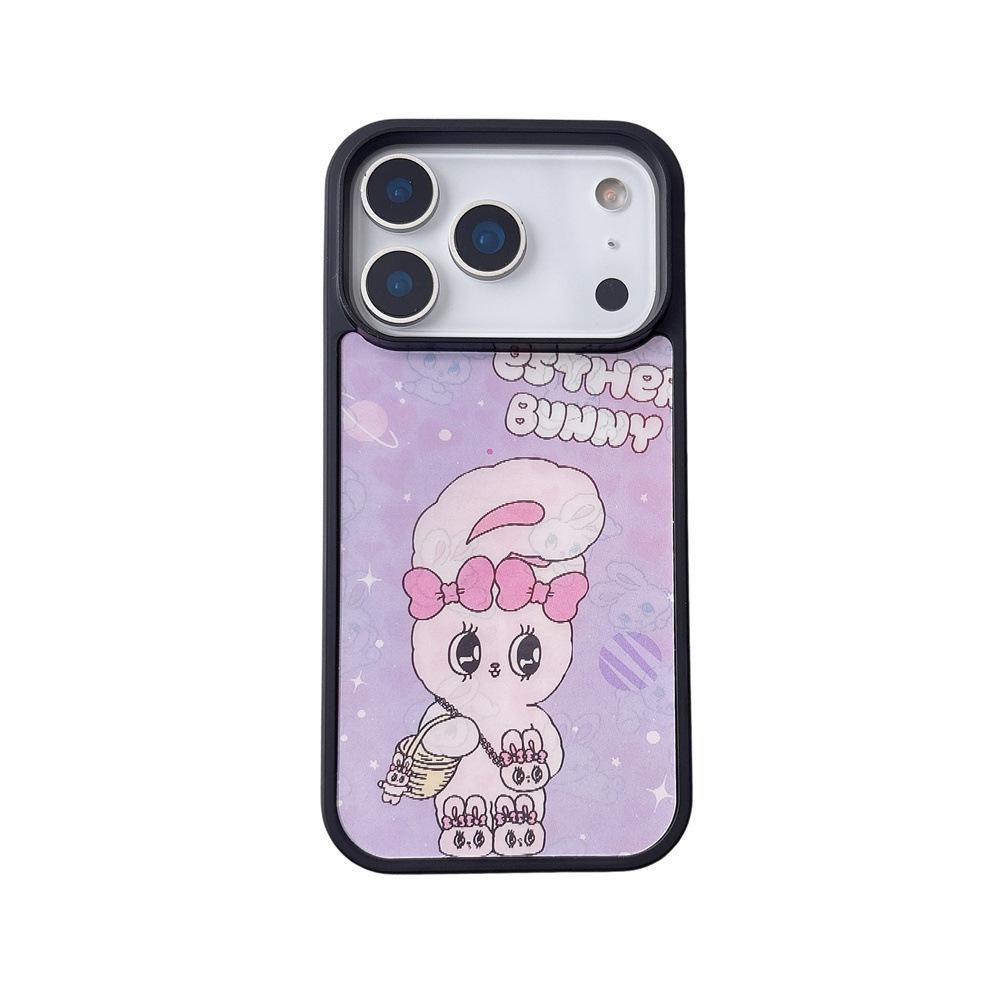 Pink Rabbit Cartoon Phone Case for iPhone 16/17 Air/13 Pro Max/12 - Magnetic, Cute Design