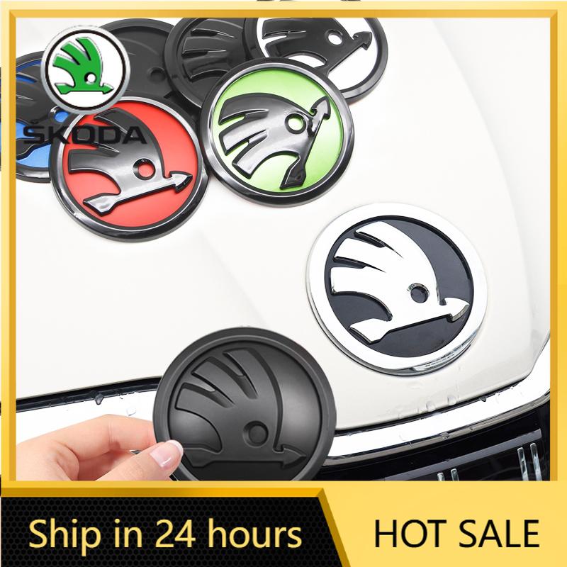ZDVK6 2026 Hot For SKODA 8/9/10cm Emblem Car Front Hood Badge Rear Trunk Sticker For Skoda S Skoda Kodiaq Fabia Kamiq Karoq Octavia 3