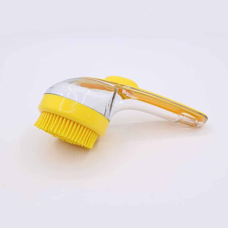 Extended Handle Pressing Liquid Shampoo Head Brush Bath Brush Shower Brush Massage Comb Silicone Bath Brush Pet Grooming Brush