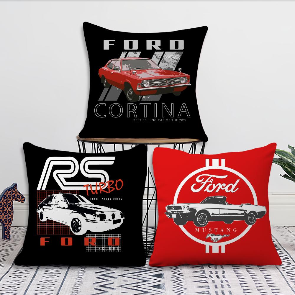 F-Fords Super Car Pillow Case For Sofa Bedside Table Bedroom Backrest Living Office Cushion Printed Square Multiple