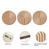 3 Pcs Minimalist Abstract Wall Art Modern Boho Half-circle Line Hollow Out Wall Decor Rustic Geometric Hanging Sign for Living Room Bedroom Office