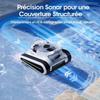 Robot de Piscine Sans Fil - Nettoyage Fond/Parois/Ligne d’eau - 180min&amp;200m² d'Autonomie - Filtration Ultra-Fine - Bac 3L, avec APP