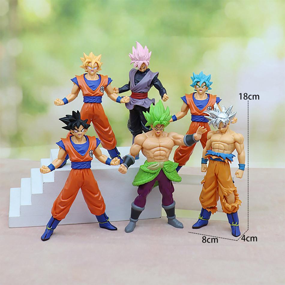 Anime 17-18CM Dragon Ball Z Super Saiyan Son Goku Broly Vegeta Anime Action Figure Model Gifts Collectible Figurines for Kids