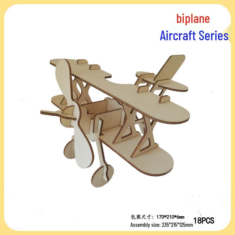 Handmade 3D Wooden Military Tank Model Puzzle for Children