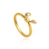 Fashion Cute Rabbit Ear Rings Women Hypoallergenic Gold Plated Inlaid Zircon 3D Knot Stainless Steel Finger Ring Zircon Anillos
