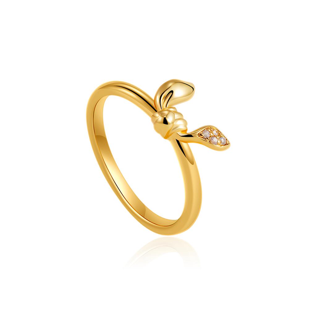 

Fashion Cute Rabbit Ear Rings Women Hypoallergenic Gold Plated Inlaid Zircon 3D Knot Stainless Steel Finger Ring Zircon Anillos size 8
