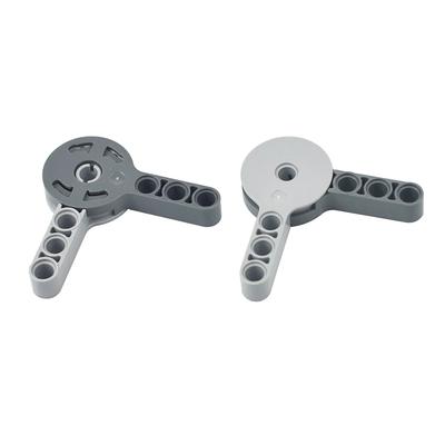 4SET MOC Building Block Round Rotation Joint Disk with 3M Beam Technical Parts Compatible with 44224 44225 for Kid Toys