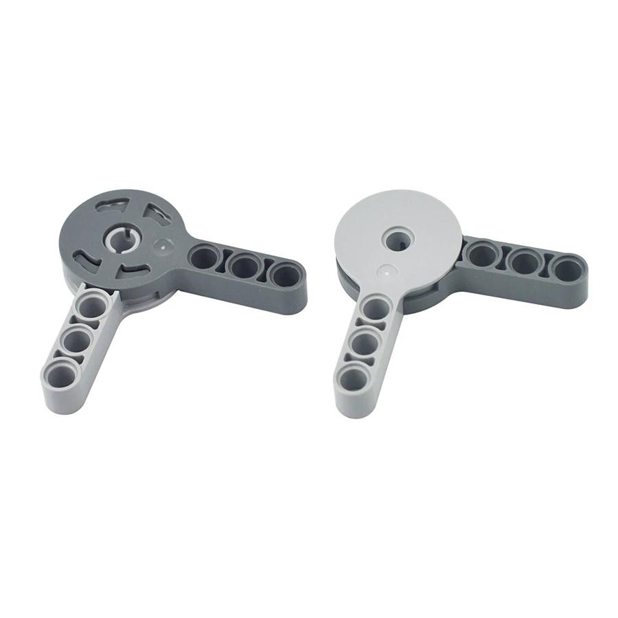 4SET MOC Building Block Round Rotation Joint Disk with 3M Beam Technical Parts Compatible with 44224 44225 for Kid Toys