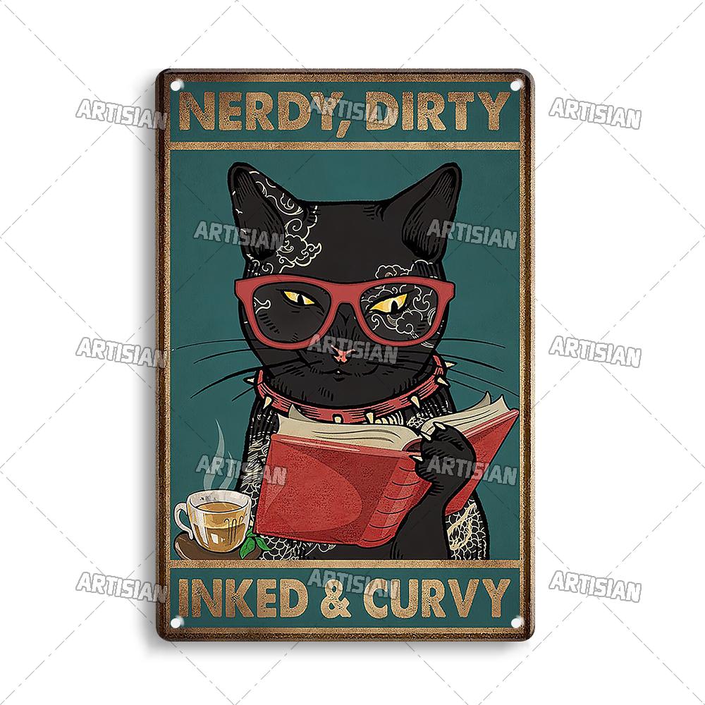 

Artisian Black Cat Retro Metal Plate Halloween Vintage Decorative Tin Sign Wall Decor Garage Bar Pub Club Kitchen Home Man Cave 20x30cm（7.8x11.8inch）
