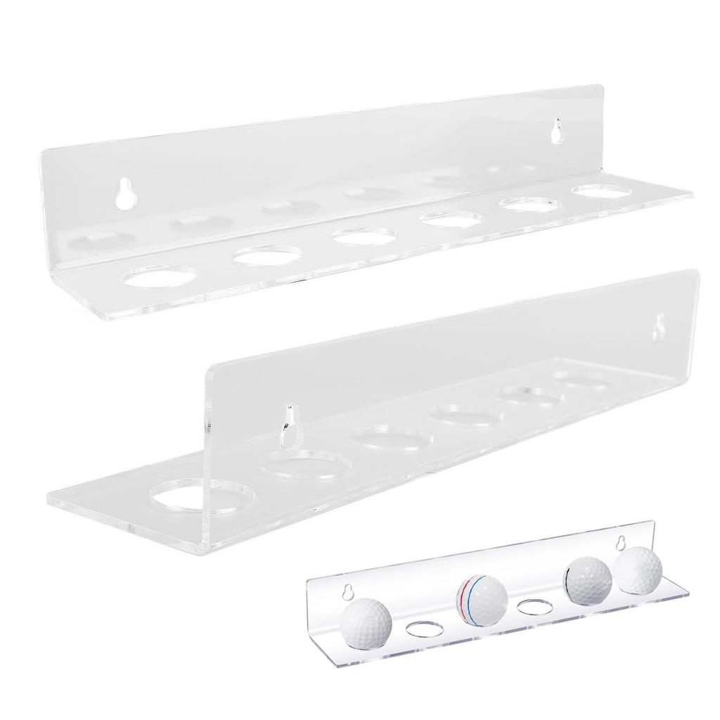 2PCS Small Balls Display Rack Acrylic Clear Wall Mounted Floating Shelf 12 Balls Stand Holder for Ta