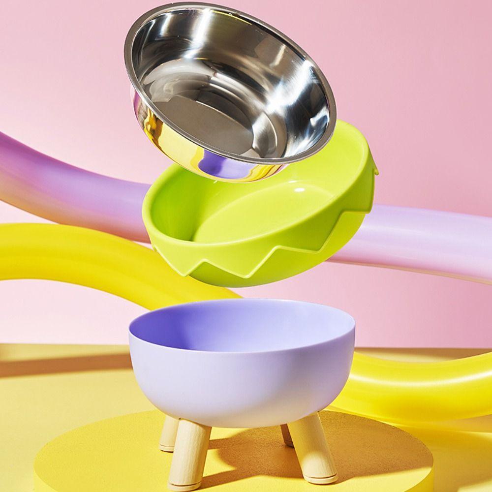 Anti Slip Cat Food Water Bowl Detachable Pet High Footed Bowl Dog Feeding Station  Pet Supplies