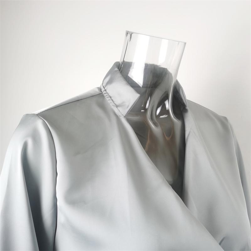 Blusas mujer de moda 2022 літо Топ жіночі жіночі сорочки Жіноча зелена біла сорочка Блузки топи Довгий рукав Шикарна жіноча блузка