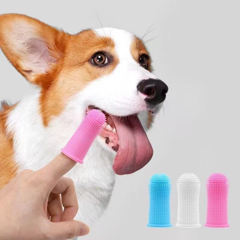Dog Super Soft Pet Finger Toothbrush Teeth Cleaning Bad Breath Care Nontoxic Silicone Tooth Brush Tool Dog Cat Cleaning Supplies