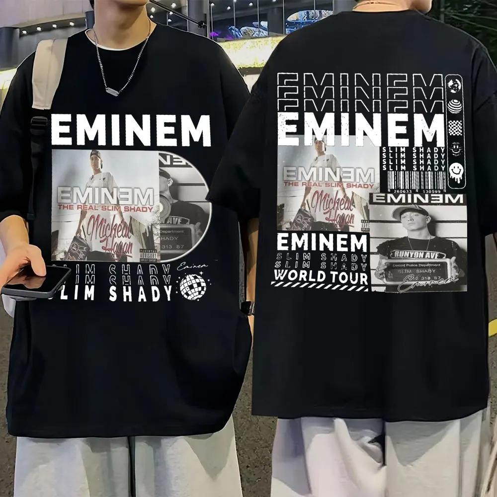 Rapper Eminem Musikalbum T-Shirt Welttournee Geschenk für Fan T-Shirt Männer Frauen Baumwolle Kurzarm Baumwoll-T-Shirt Tee Kleidung Oberteile