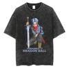 Men Streetwear Hip Hop Oversized T Shirt Dragon Ball Anime Graphic Washed Black T Shirt Loose Tshirt Cotton Harajuku Tops Tees