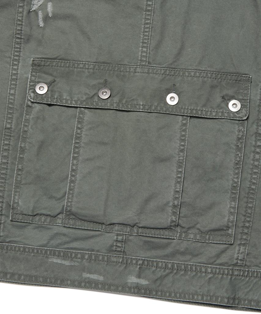 Nomanual I.P Damaged Jacket - Khaki Gray