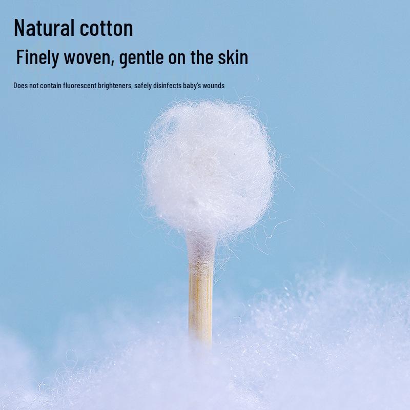 Dual-Head Cotton Swabs: 100pcs Wooden Stick Makeup & Ear Cleaning Swabs with Pointed & Round Heads