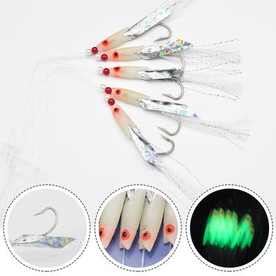 Jigs de Isca Outdoor 0.6mm/150cm Linha Principal 5 Peças/Pacote