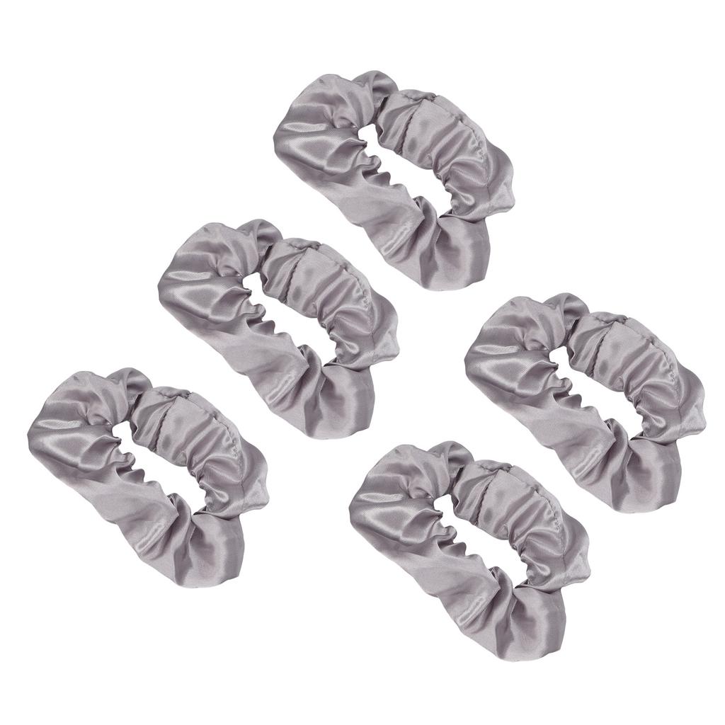 5pcs Light Up Scrunchies Light Up Grey Satin Elastic Glow in The Dark Hair Scrunchy for Women