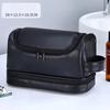 Large Hanging Toiletry Cosmetic Travel Bags for Men Women Leather Travel Bags with Hanging Hook Toiletries Bathroom Shaving Bags