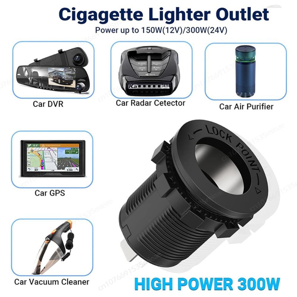12V 36W Dual QC3.0 usb Car Chager Port Cigarette Lighter Socket with Waterproof Rocker Toggle Switch for RV Bus Boat Truck ATV