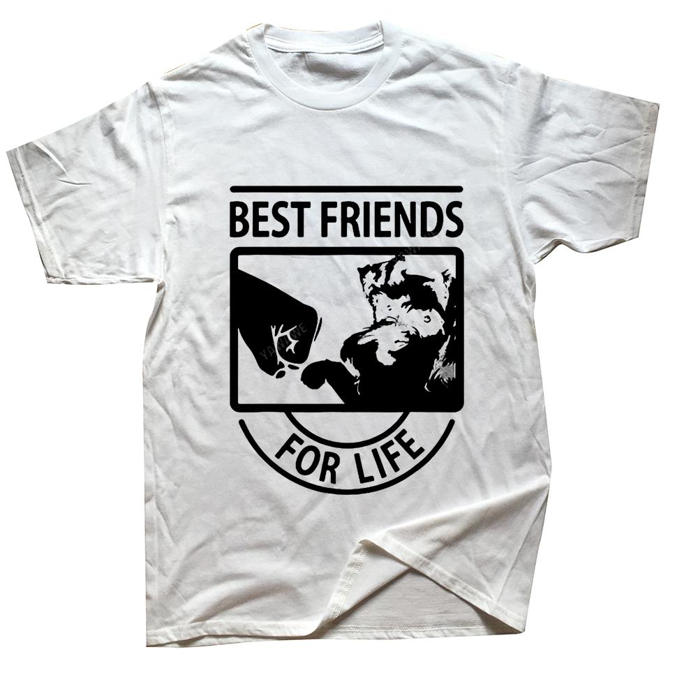 Funny Schnauzer Best Friends for Life T Shirts Graphic Cotton Streetwear Short Sleeve Harajuku Dog Dad Tshirt Unisexs Clothing