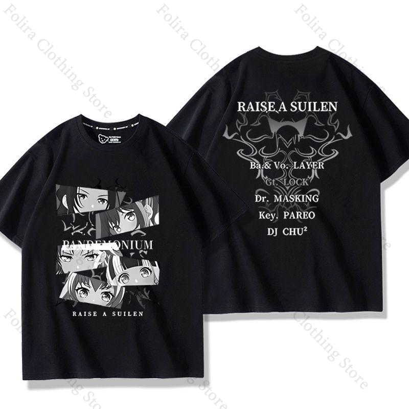 

BanG Dream RAISE A SUILEN Print Tshirt Short Sleeve Tee Summer Tops for Women Unisex Womens Clothes Unisexs Clothes Casual Outfit XXXL