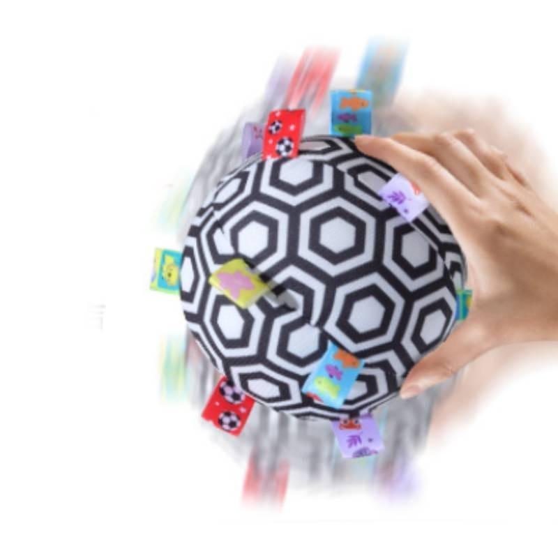 Aipinqi Soft Plush Baby Grasping Rattle Ball Black And White Sensory Early Education Toy