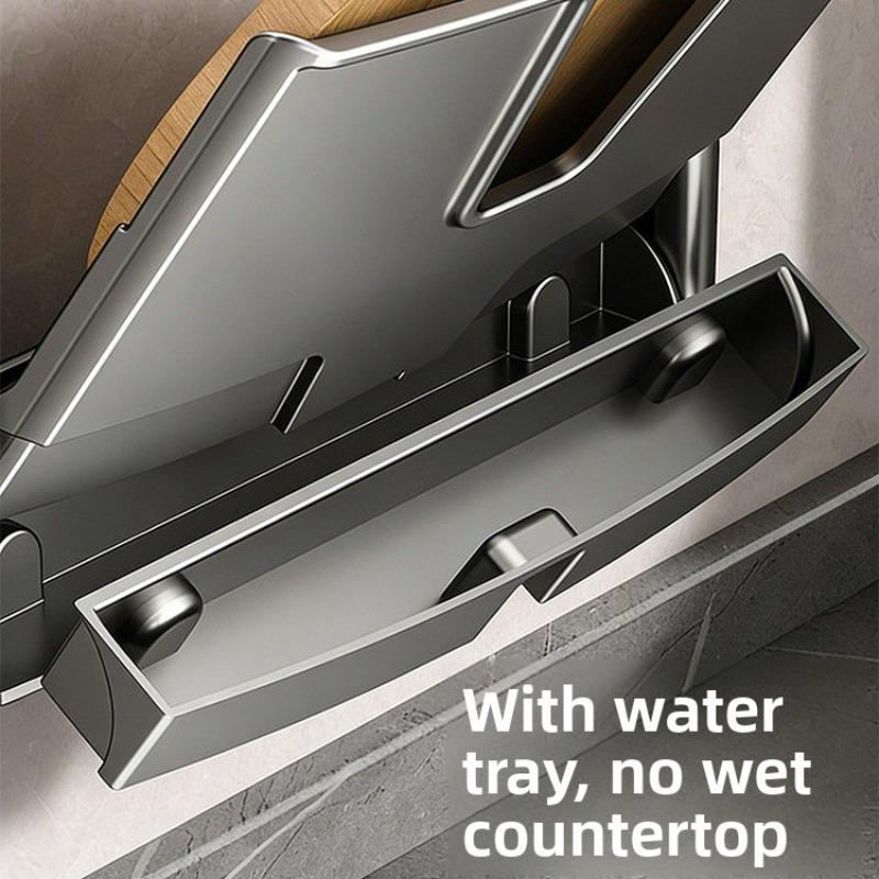 Suction Cup Non-punching Lid Rack Wall-mounted Multi-functional Kitchen Folding Rack Placement Anvil Cutting Board Storage