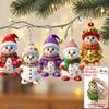 16pcs 2D cute Christmas Snowman Pendants Wood Cartoon Xmas Tree Hanging Ornament DIY Home New Year Party Atmosphere Decor Supply