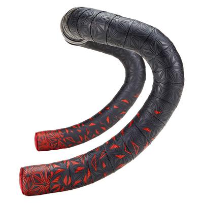 Supacaz Cycling Bar Tape Super Sticky Kush Star Fade Red with Red Star Plugz - - -