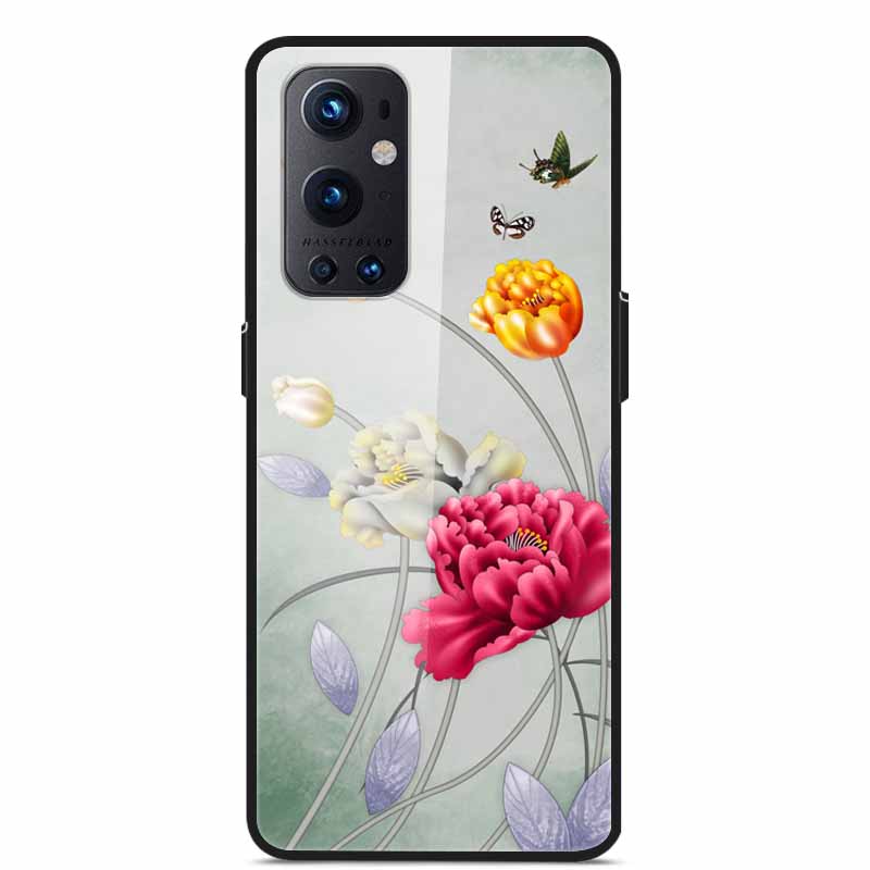 Phone Cases for One Plus 9 Tempered Glass Hard PC Back Cover For OnePlus 9 EU Version Case for Oneplus9 Funda Shells