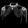 Crystal Tassels Shoulder Body Chain Alloy Fashion Accessory Bridal and Bikini Back Jewelry Wedding Accessory for Bride