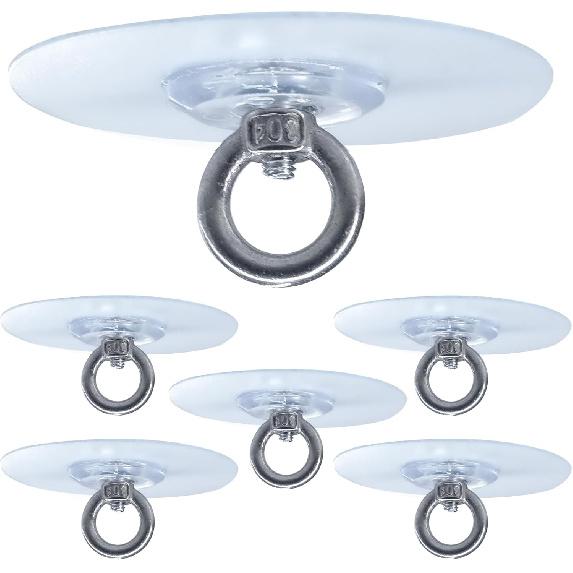 6 PVC Hooks for Hanging Adhesive Dome Eye Hooks for Hanging Adhesive Ceiling Hooks for Lighting fixtures