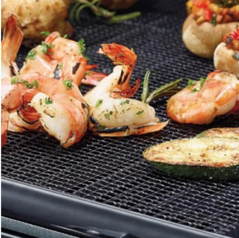 Grillnett bakenetttilbehør Non-stick grillmatte fungerer på røykpellets gass kull BBQ arkforinger