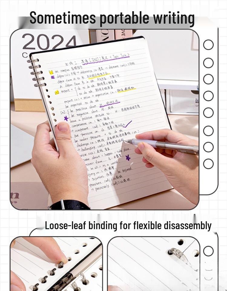Ergonomic, High-value Loose-leaf Notebook with Detachable Binder; Suitable for High School and Junior High Students.