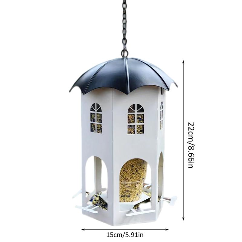 

Уличная подвесная кормушка для птиц в виде полого замка