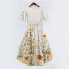 Women's Fashion Casual V Neck Short Sleeve Ruffled Vintage Printed Dresses