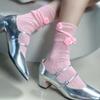 Rose Flowers Socks Women Sweet Fashion Mesh Mid-calf Socks High Elastic Breathable Girls Stockings JK Dress All-match Hosiery