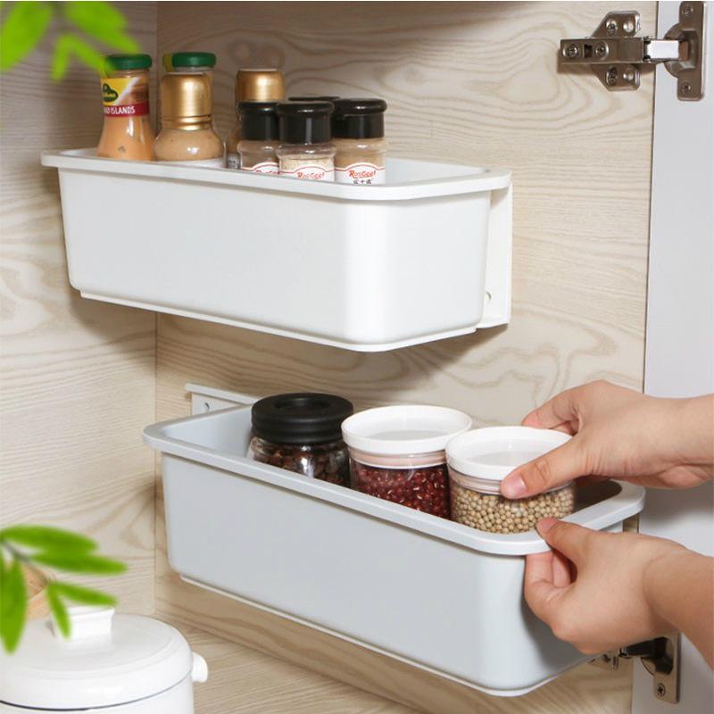 Punch-Free Wall-Mounted Pull-Out Storage Rack for Bathroom and Kitchen