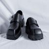 Solid-Color Men's Casual Shoes Classic Square - Toed Buckle Design Height -Increasing Shoe Thick-Soled Anti-Slip Business Shoes