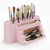 Paint brush organizer, pink stand with tray, 26 places