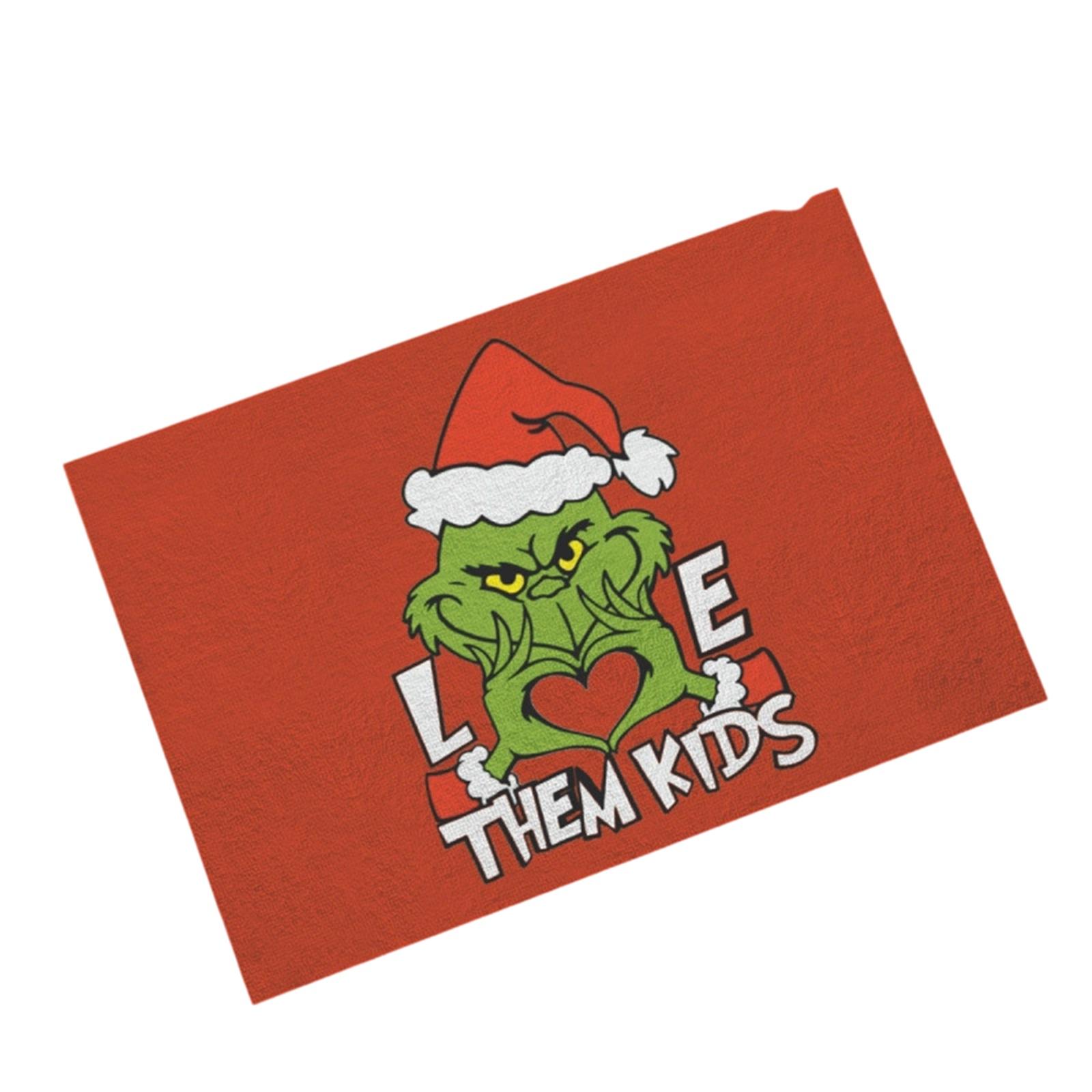 

Рождественский мультяшный коврик для пола Кухонный грязеотталкивающий нескользящий зеленый коврик для пола с клоуном можно разрезать на ковер 40*60 см One Size