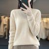 Women's Round Neck Sweater, Qinghe Cashmere, 30% Cashmere 70% Wool, Hollow Winter Knitted Pullover Autumn Sweater Cashmere Sweater