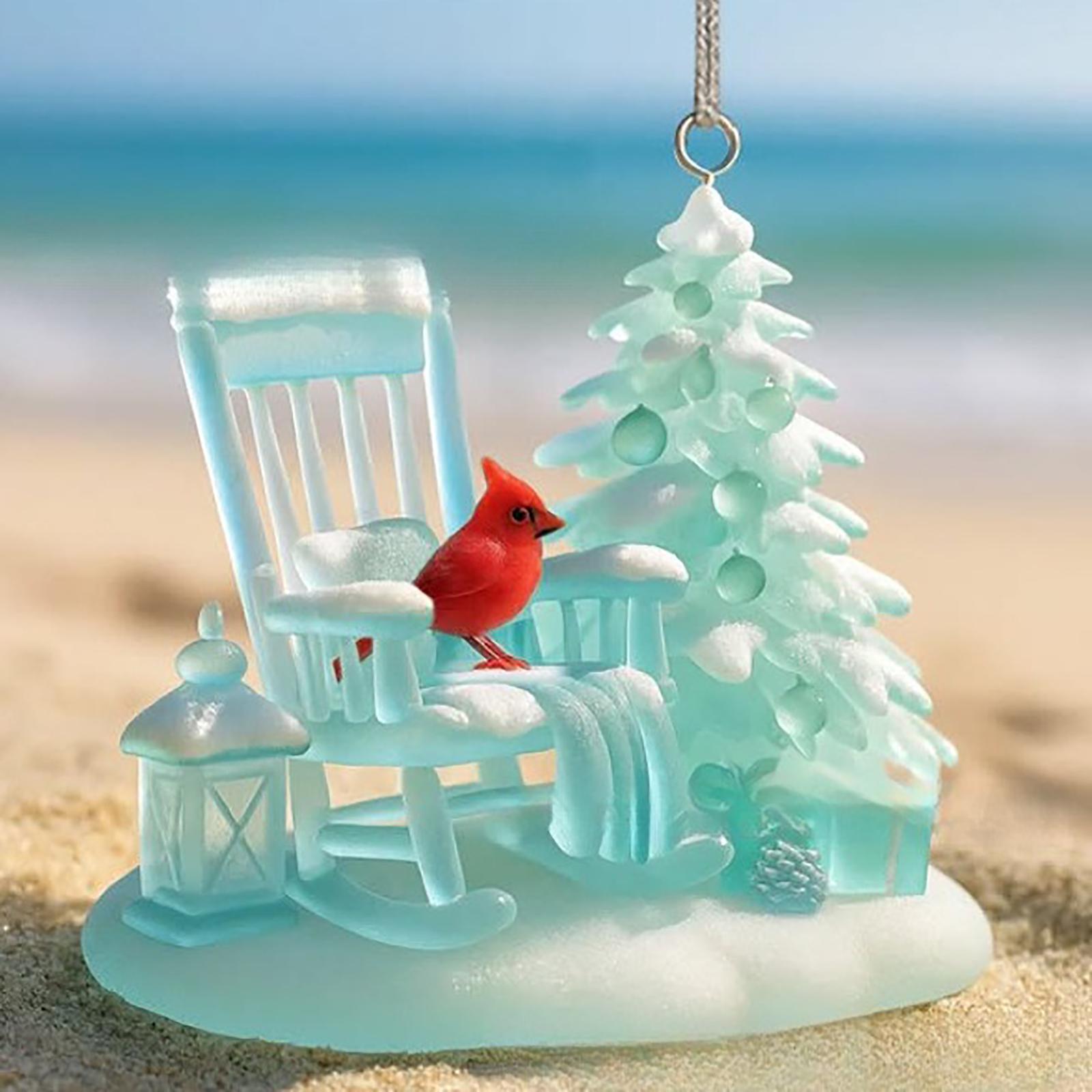 2DAcrylic Red Bird Decorative Pendant One Size