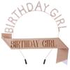 Sparkly Tiaras Birthday Girl Headband Sash Set Sparkling Tiaras Hair Hoop