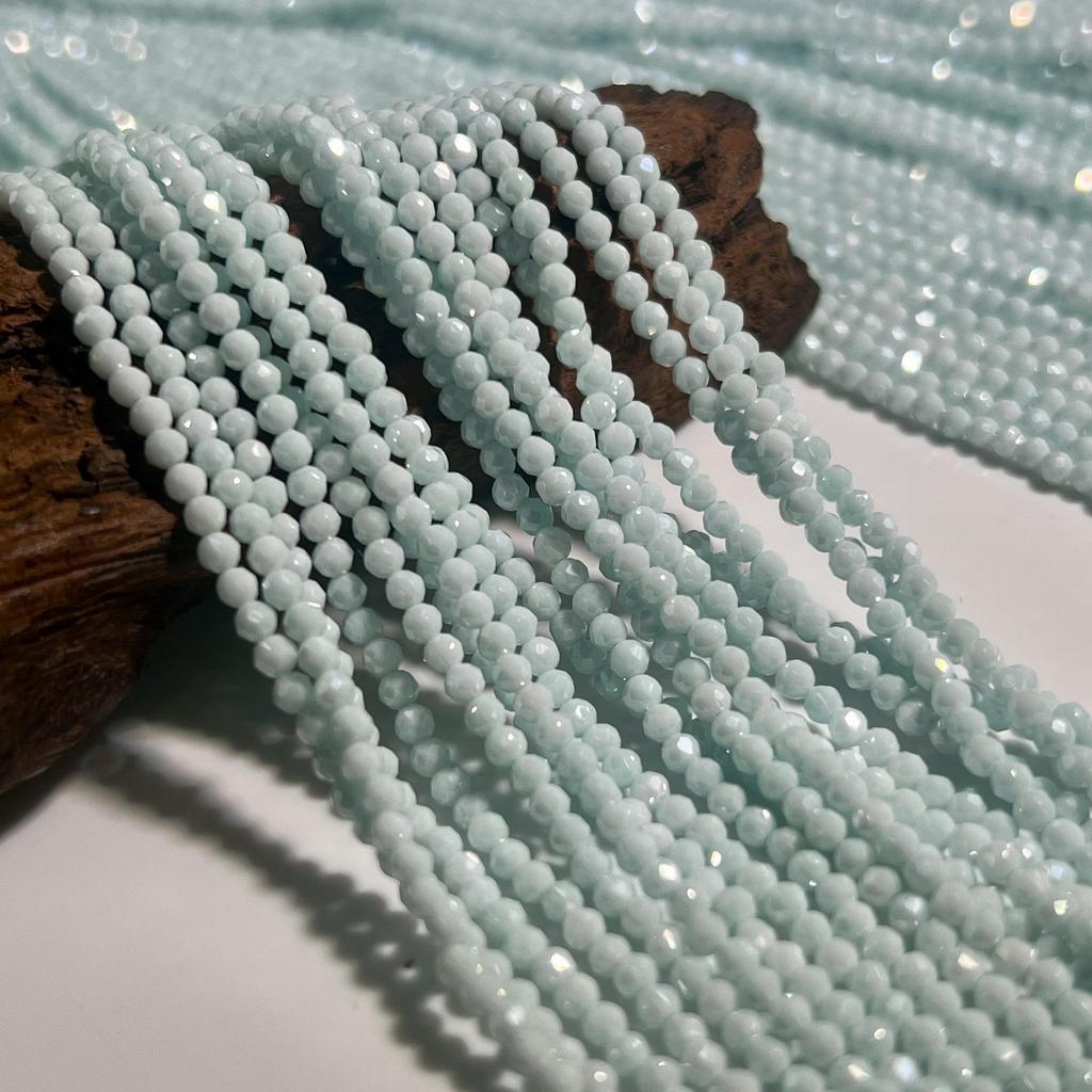 Emulsified Milk Zirconia Faceted Round Beads for DIY Necklaces & Bracelets