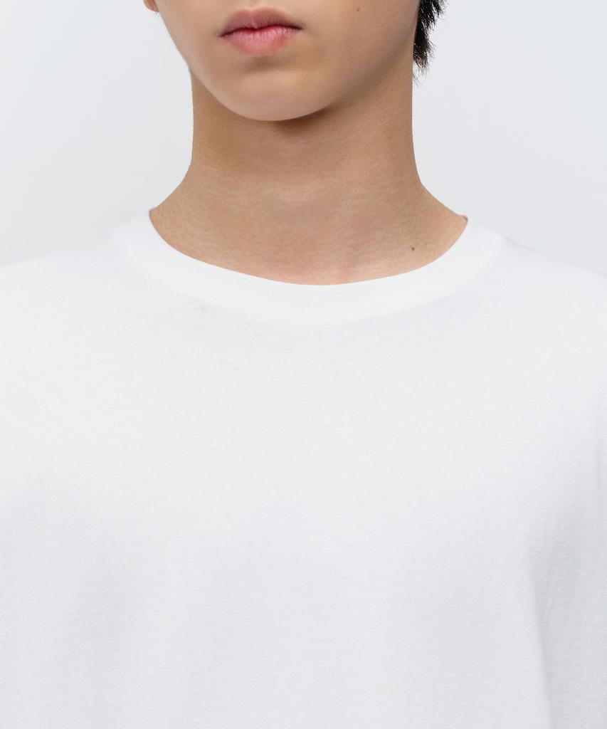 MUSINSA STANDARD Layered Crew Neck Long Sleeve T-Shirt_Regular Length [White]