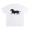 Dachshund Dog Printed Short Sleeve T-Shirt Hip Hop High Street Loose Couple Printed Short Sleeve Casual Fashion T-Shirt Unisex
